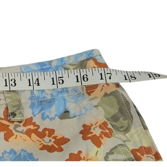 Eddie Bauer Womens Cargo Skort Floral Tropical Khaki Blue Utility Mini Skirt 12 - Picture 5 of 6